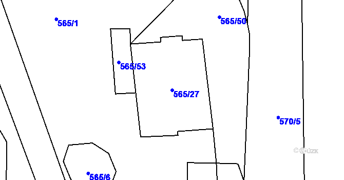 Parcela st. 565/27 v KÚ Dlouhá Ves u Havlíčkova Brodu, Katastrální mapa