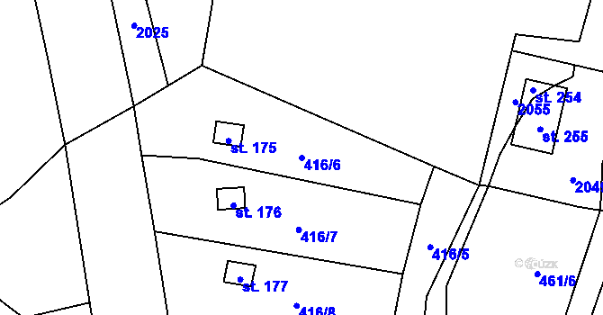 Parcela st. 416/6 v KÚ Dlouhá Ves u Havlíčkova Brodu, Katastrální mapa