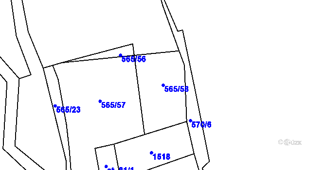 Parcela st. 565/58 v KÚ Dlouhá Ves u Havlíčkova Brodu, Katastrální mapa