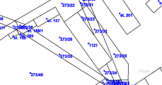 Parcela st. 202/1 v KÚ Dlouhá Ves u Rychnova nad Kněžnou, Katastrální mapa