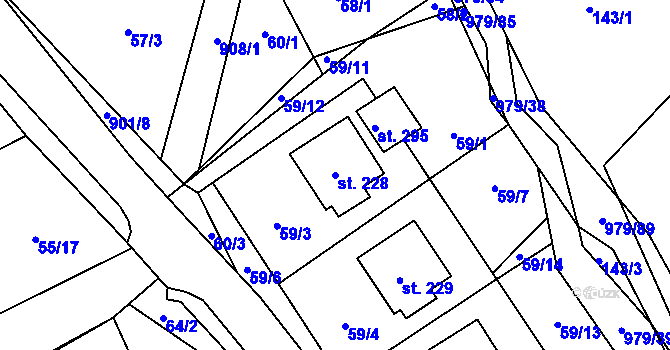 Parcela st. 228 v KÚ Dlouhá Ves u Rychnova nad Kněžnou, Katastrální mapa