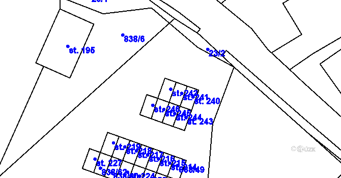 Parcela st. 242 v KÚ Dlouhá Ves u Rychnova nad Kněžnou, Katastrální mapa