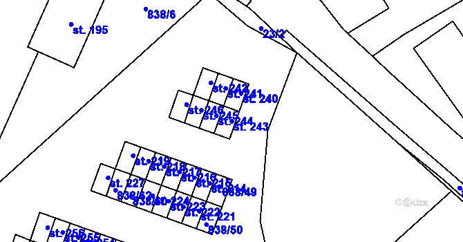 Parcela st. 243 v KÚ Dlouhá Ves u Rychnova nad Kněžnou, Katastrální mapa