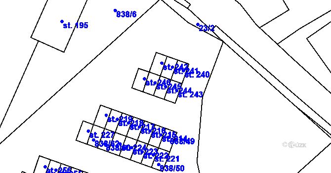Parcela st. 244 v KÚ Dlouhá Ves u Rychnova nad Kněžnou, Katastrální mapa