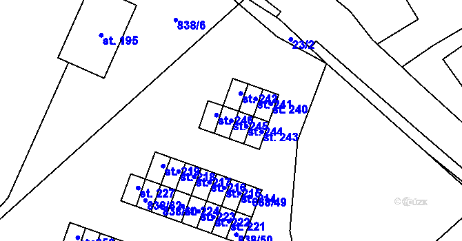 Parcela st. 245 v KÚ Dlouhá Ves u Rychnova nad Kněžnou, Katastrální mapa