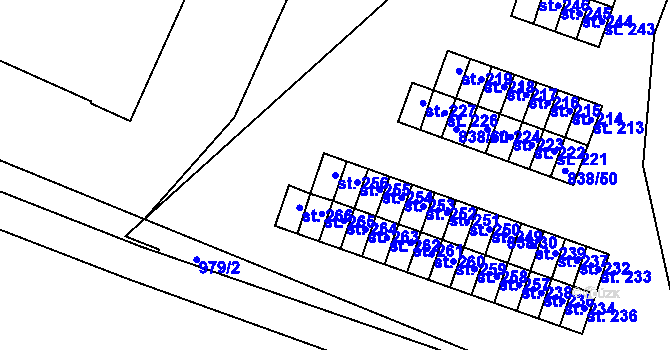 Parcela st. 256 v KÚ Dlouhá Ves u Rychnova nad Kněžnou, Katastrální mapa