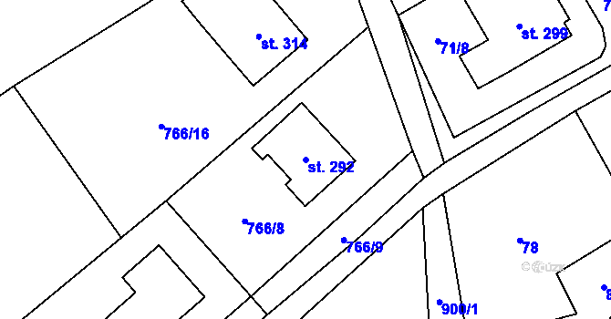 Parcela st. 292 v KÚ Dlouhá Ves u Rychnova nad Kněžnou, Katastrální mapa