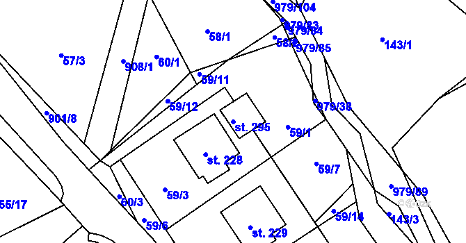 Parcela st. 295 v KÚ Dlouhá Ves u Rychnova nad Kněžnou, Katastrální mapa