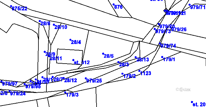 Parcela st. 28/5 v KÚ Dlouhá Ves u Rychnova nad Kněžnou, Katastrální mapa