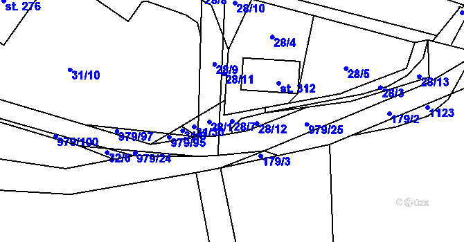 Parcela st. 28/7 v KÚ Dlouhá Ves u Rychnova nad Kněžnou, Katastrální mapa