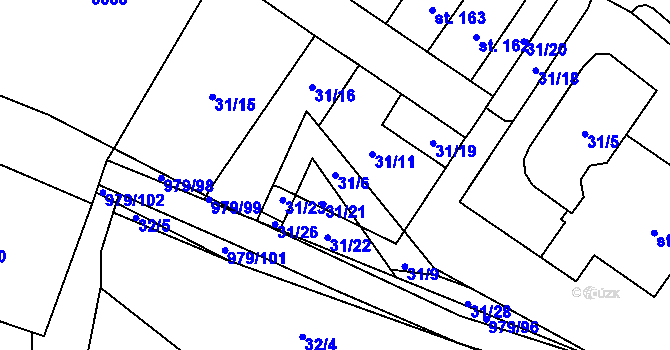 Parcela st. 31/6 v KÚ Dlouhá Ves u Rychnova nad Kněžnou, Katastrální mapa