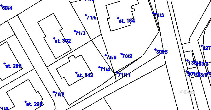 Parcela st. 71/6 v KÚ Dlouhá Ves u Rychnova nad Kněžnou, Katastrální mapa