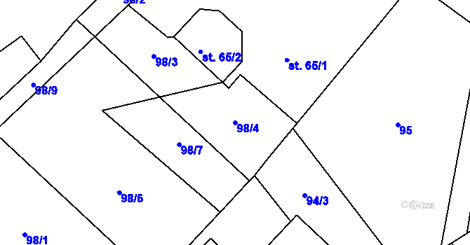 Parcela st. 98/4 v KÚ Dlouhá Ves u Rychnova nad Kněžnou, Katastrální mapa
