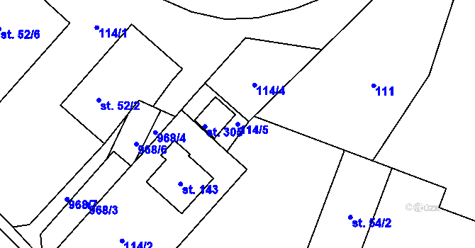Parcela st. 114/5 v KÚ Dlouhá Ves u Rychnova nad Kněžnou, Katastrální mapa