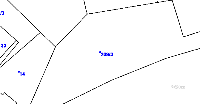 Parcela st. 209/3 v KÚ Dlouhá Ves u Rychnova nad Kněžnou, Katastrální mapa