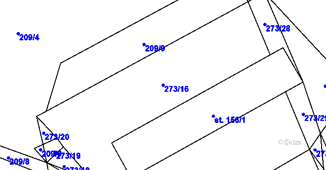 Parcela st. 273/16 v KÚ Dlouhá Ves u Rychnova nad Kněžnou, Katastrální mapa