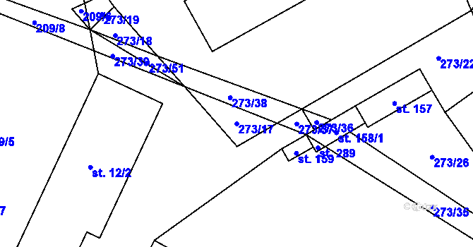 Parcela st. 273/17 v KÚ Dlouhá Ves u Rychnova nad Kněžnou, Katastrální mapa