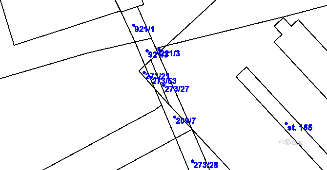 Parcela st. 273/27 v KÚ Dlouhá Ves u Rychnova nad Kněžnou, Katastrální mapa