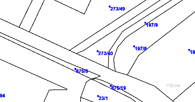 Parcela st. 273/40 v KÚ Dlouhá Ves u Rychnova nad Kněžnou, Katastrální mapa