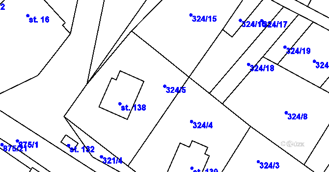 Parcela st. 324/5 v KÚ Dlouhá Ves u Rychnova nad Kněžnou, Katastrální mapa