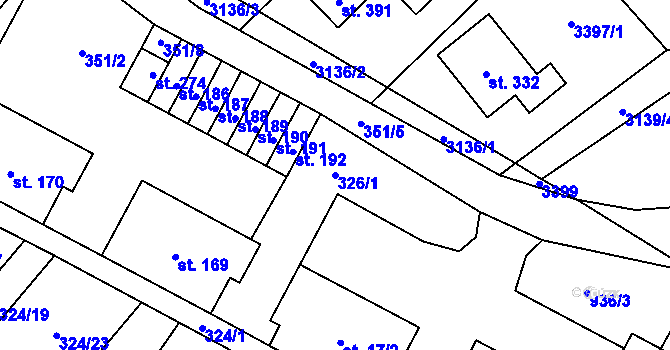 Parcela st. 326/1 v KÚ Dlouhá Ves u Rychnova nad Kněžnou, Katastrální mapa