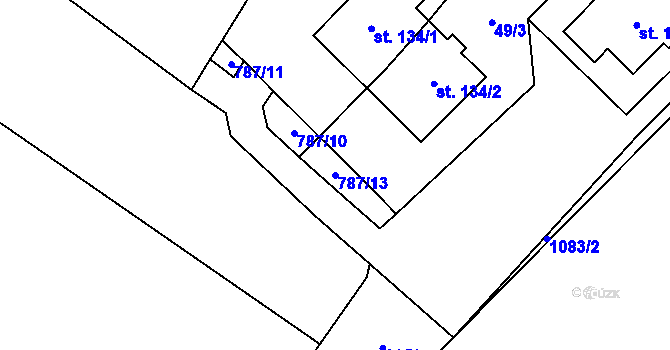 Parcela st. 787/13 v KÚ Dlouhá Ves u Rychnova nad Kněžnou, Katastrální mapa