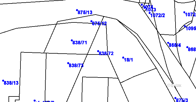 Parcela st. 838/72 v KÚ Dlouhá Ves u Rychnova nad Kněžnou, Katastrální mapa