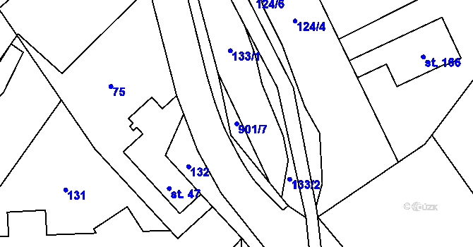 Parcela st. 901/7 v KÚ Dlouhá Ves u Rychnova nad Kněžnou, Katastrální mapa