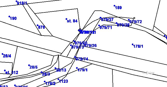 Parcela st. 979/26 v KÚ Dlouhá Ves u Rychnova nad Kněžnou, Katastrální mapa