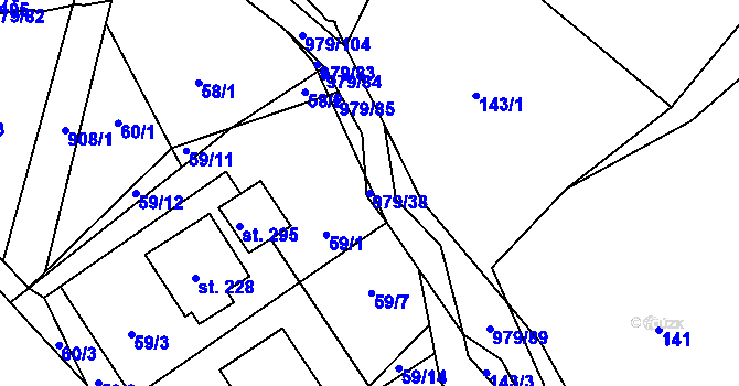 Parcela st. 979/38 v KÚ Dlouhá Ves u Rychnova nad Kněžnou, Katastrální mapa