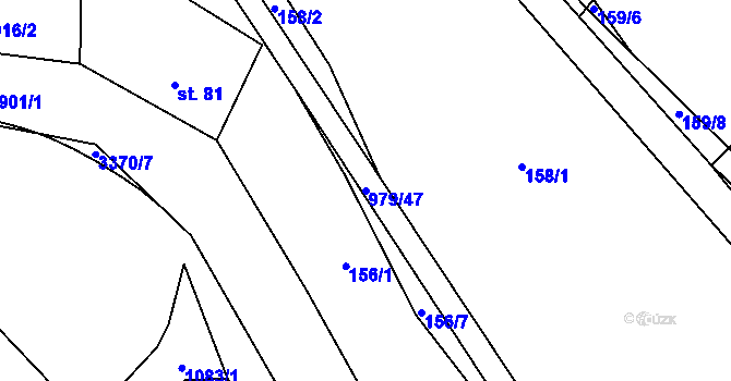 Parcela st. 979/47 v KÚ Dlouhá Ves u Rychnova nad Kněžnou, Katastrální mapa