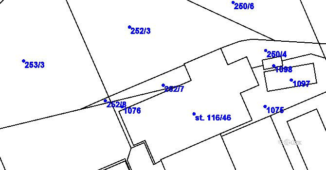Parcela st. 252/7 v KÚ Dlouhá Ves u Rychnova nad Kněžnou, Katastrální mapa