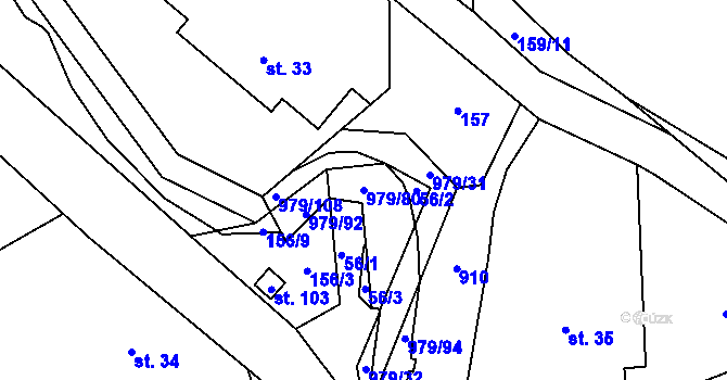 Parcela st. 979/80 v KÚ Dlouhá Ves u Rychnova nad Kněžnou, Katastrální mapa