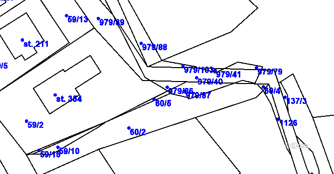 Parcela st. 979/86 v KÚ Dlouhá Ves u Rychnova nad Kněžnou, Katastrální mapa