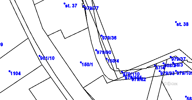 Parcela st. 979/90 v KÚ Dlouhá Ves u Rychnova nad Kněžnou, Katastrální mapa