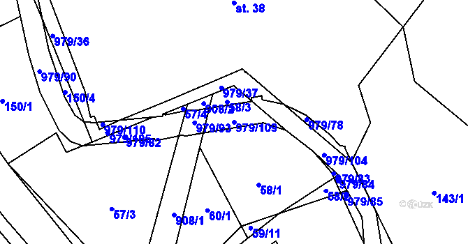 Parcela st. 979/109 v KÚ Dlouhá Ves u Rychnova nad Kněžnou, Katastrální mapa