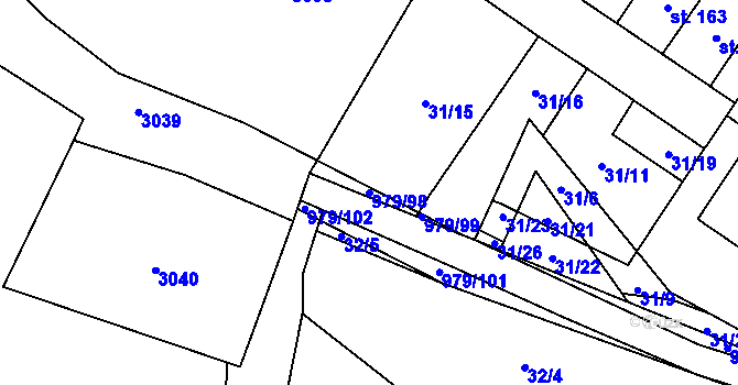 Parcela st. 979/98 v KÚ Dlouhá Ves u Rychnova nad Kněžnou, Katastrální mapa