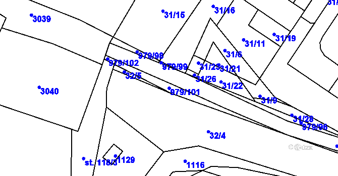 Parcela st. 979/101 v KÚ Dlouhá Ves u Rychnova nad Kněžnou, Katastrální mapa