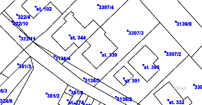 Parcela st. 339 v KÚ Dlouhá Ves u Rychnova nad Kněžnou, Katastrální mapa