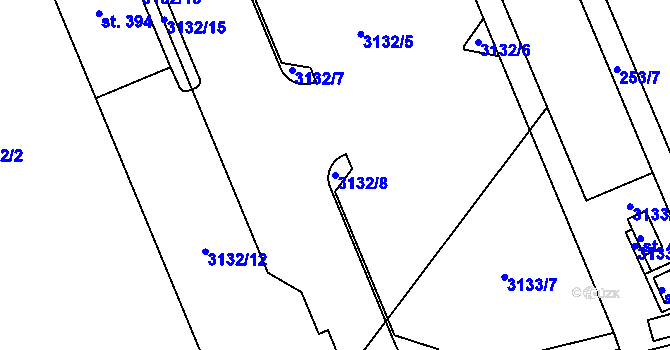 Parcela st. 3132/8 v KÚ Dlouhá Ves u Rychnova nad Kněžnou, Katastrální mapa