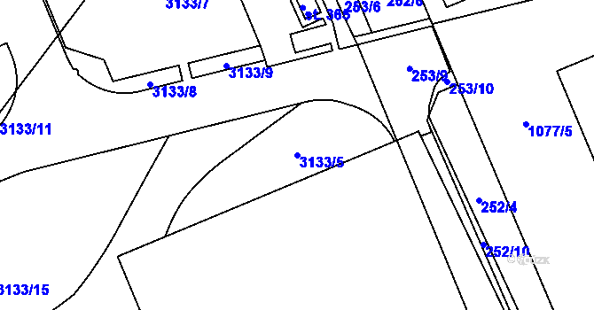 Parcela st. 3133/5 v KÚ Dlouhá Ves u Rychnova nad Kněžnou, Katastrální mapa