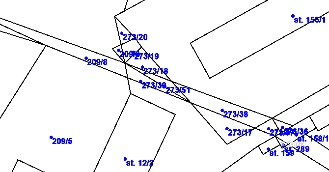 Parcela st. 273/51 v KÚ Dlouhá Ves u Rychnova nad Kněžnou, Katastrální mapa