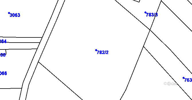 Parcela st. 782/2 v KÚ Dlouhá Ves u Rychnova nad Kněžnou, Katastrální mapa