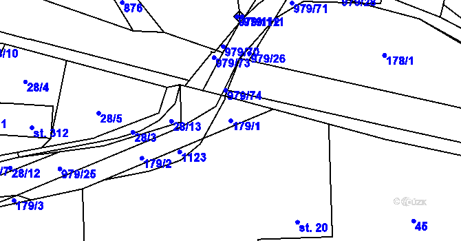 Parcela st. 179/1 v KÚ Dlouhá Ves u Rychnova nad Kněžnou, Katastrální mapa