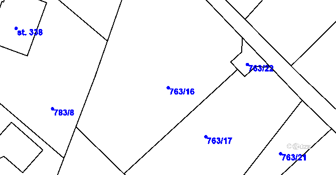 Parcela st. 763/16 v KÚ Dlouhá Ves u Rychnova nad Kněžnou, Katastrální mapa