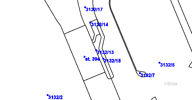 Parcela st. 3132/13 v KÚ Dlouhá Ves u Rychnova nad Kněžnou, Katastrální mapa