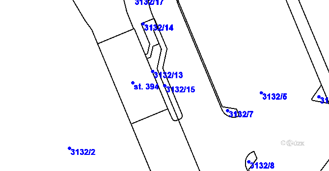 Parcela st. 3132/15 v KÚ Dlouhá Ves u Rychnova nad Kněžnou, Katastrální mapa