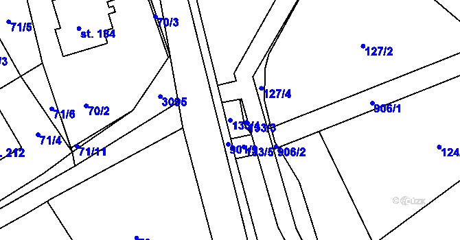 Parcela st. 133/4 v KÚ Dlouhá Ves u Rychnova nad Kněžnou, Katastrální mapa