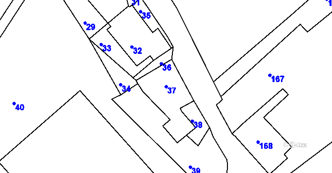 Parcela st. 37 v KÚ Dlouhé na Moravě, Katastrální mapa