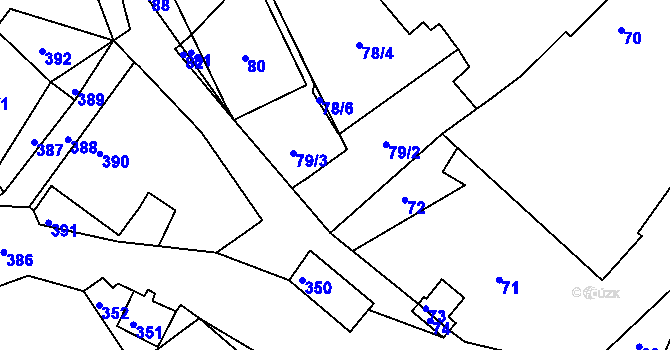 Parcela st. 79 v KÚ Dlouhé na Moravě, Katastrální mapa